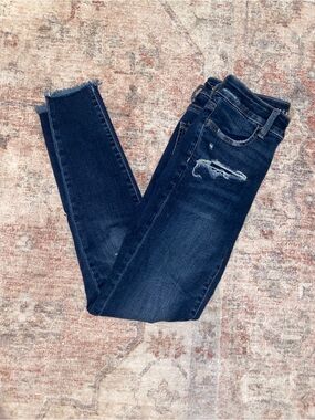 American Eagle Outfitters Dark Blue Distressed Skinny Jeans